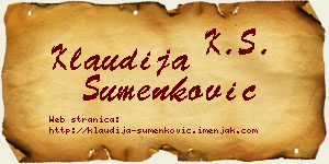 Klaudija Šumenković vizit kartica